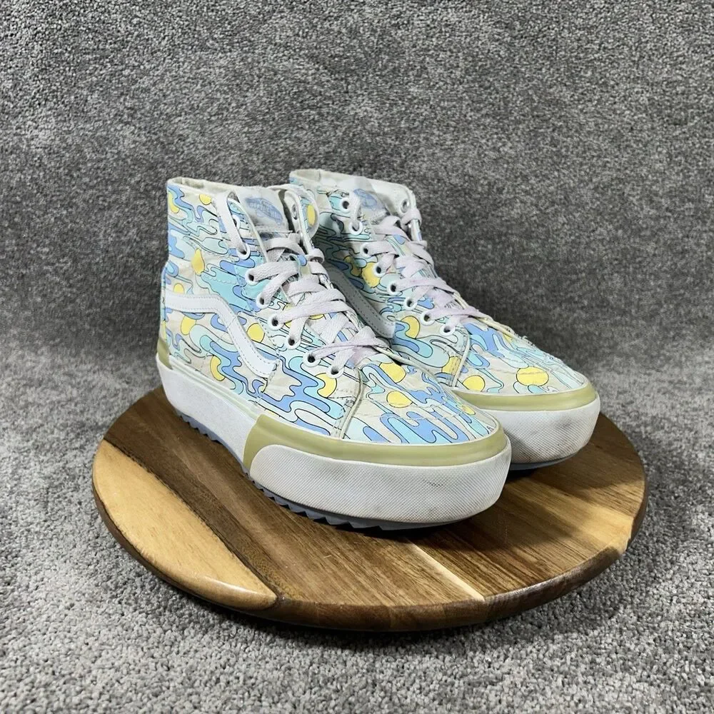 Vans Sk8-Hi Tapered Stacked Women’s Size 8.5 UV Ink Sunwaves Platform Shoes Used